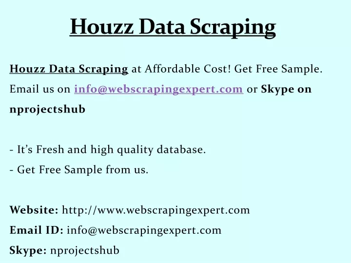 houzz data scraping