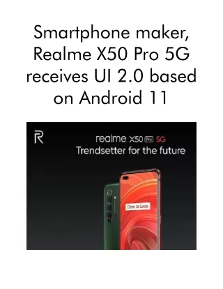 smartphone maker realme x50 pro 5g receives