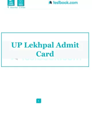 UP Lekhpal Admit Card