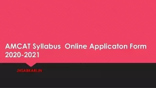 AMCAT Syllabus  Online Applicaton Form 2020-2021