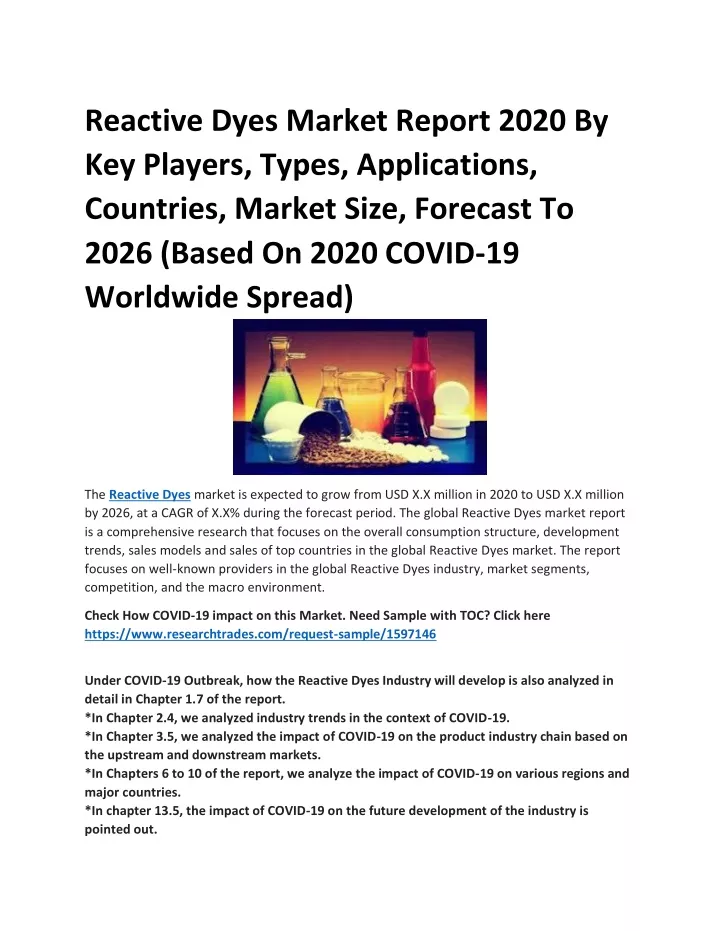 reactive dyes market report 2020 by key players