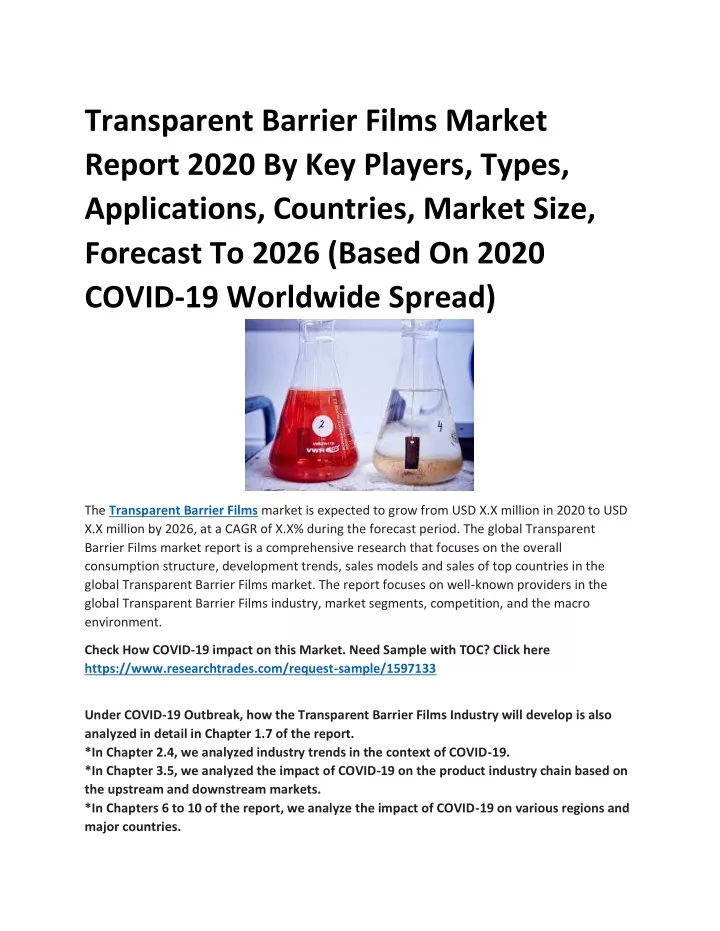 transparent barrier films market report 2020
