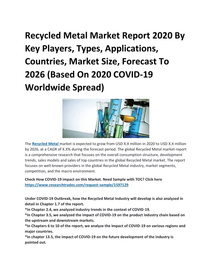 recycled metal market report 2020 by key players
