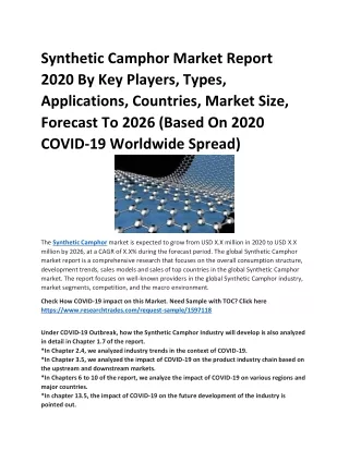synthetic camphor market report 2020