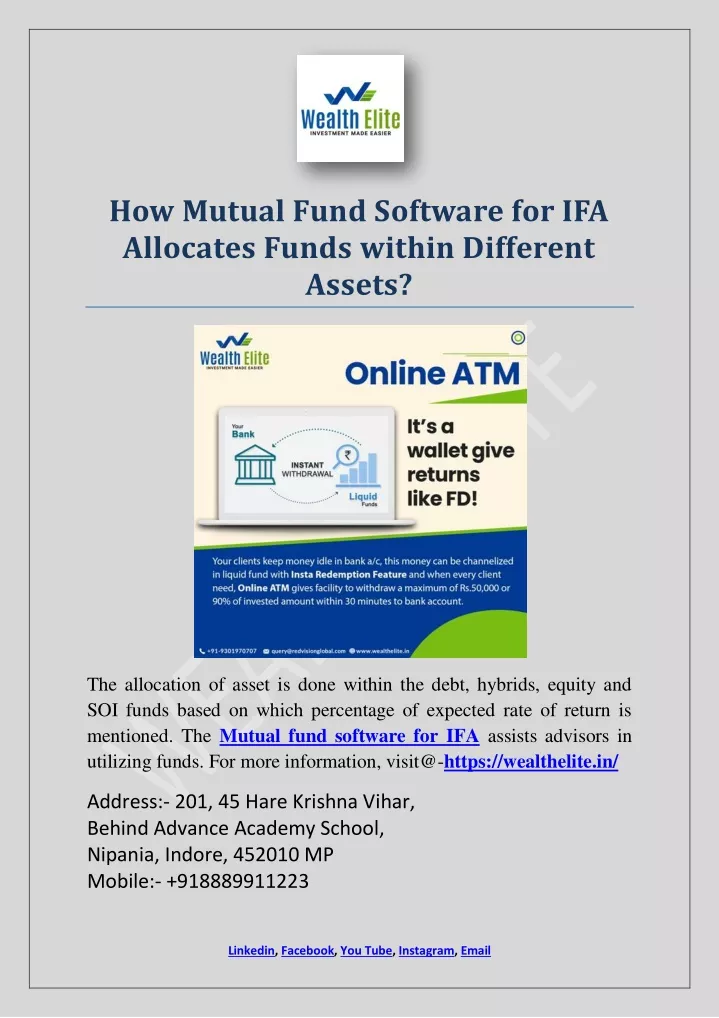 how mutual fund software for ifa allocates funds