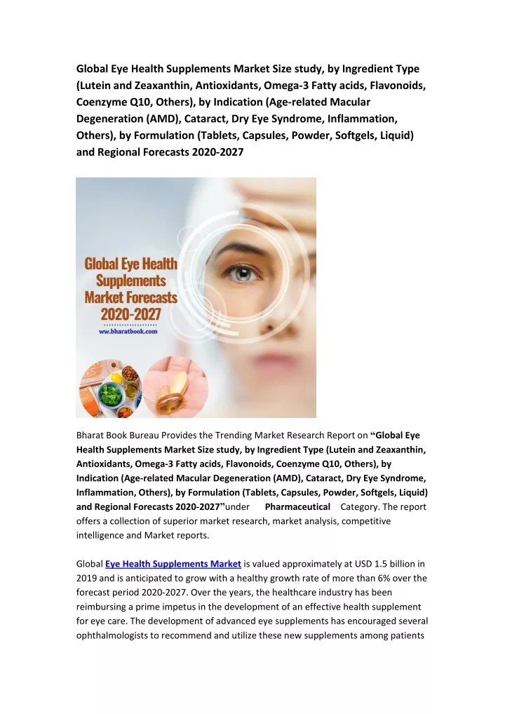 global eye health supplements market size study
