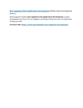 best angularjs web application development mobile