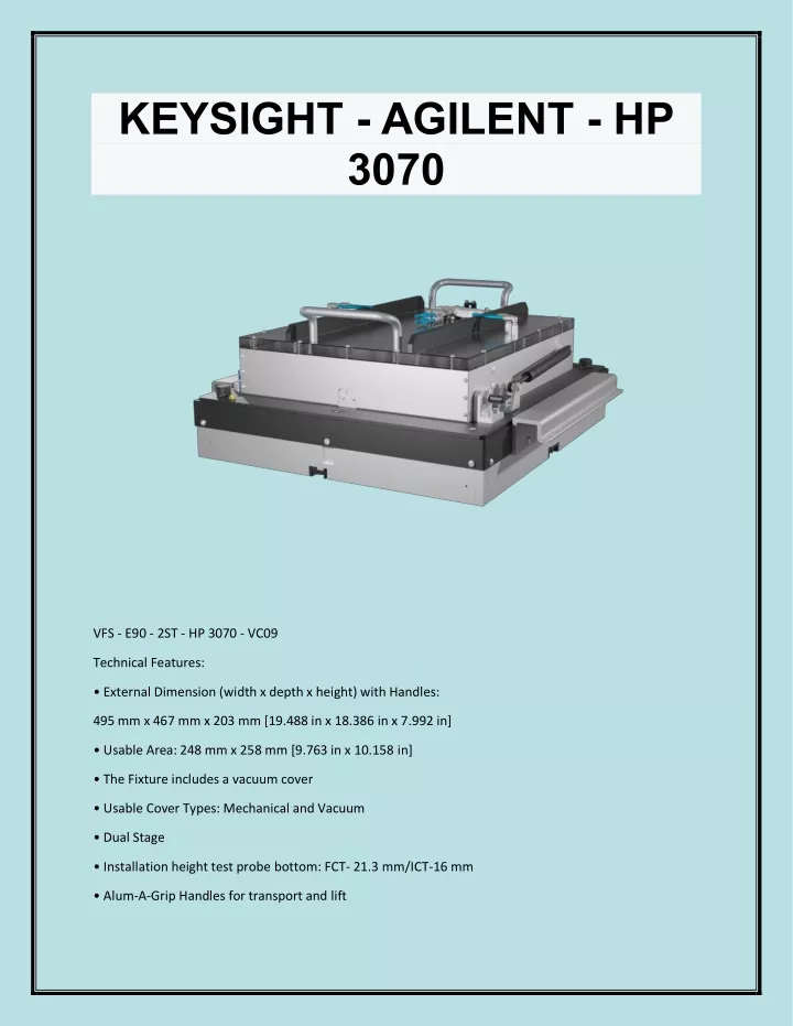 keysight agilent hp 3070