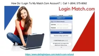 How Do I Login To My Match.Com Account? |  Call 1-(804) 375-8062