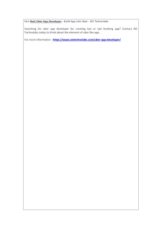 hire best uber app developer build app like uber