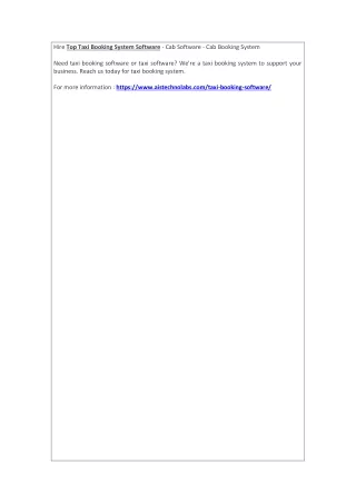 hire top taxi booking system software