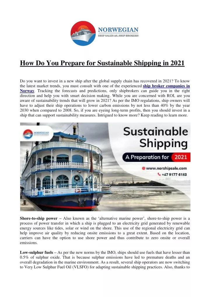 how do you prepare for sustainable shipping