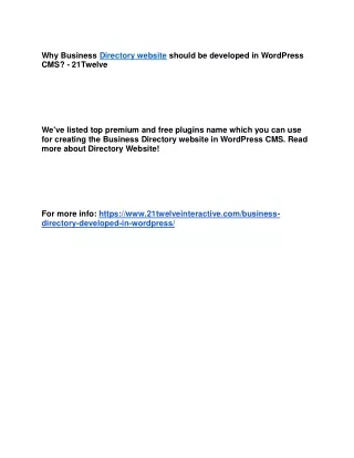 why business directory website should
