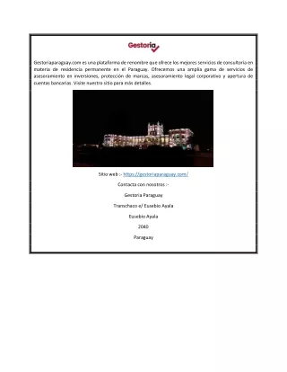 Servicios de consultoría de residencia permanente en Paraguay | Gestoriaparaguay.com