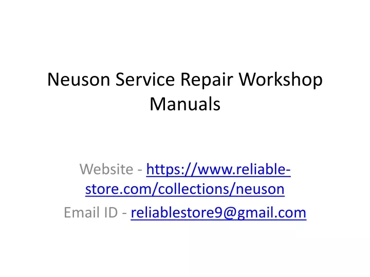 neuson service repair workshop manuals