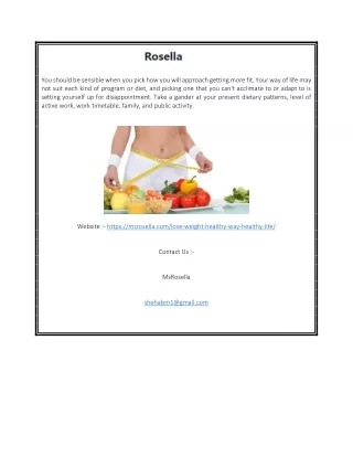 Healthy Way to Lose Weight Without Exercise | Msrosella.com
