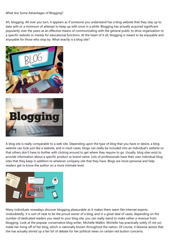 what are some advantages of blogging