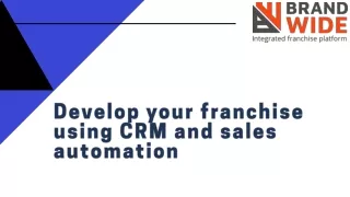 develop your franchise using crm and sales