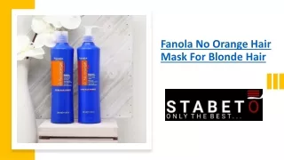 fanola no orange hair mask for blonde hair