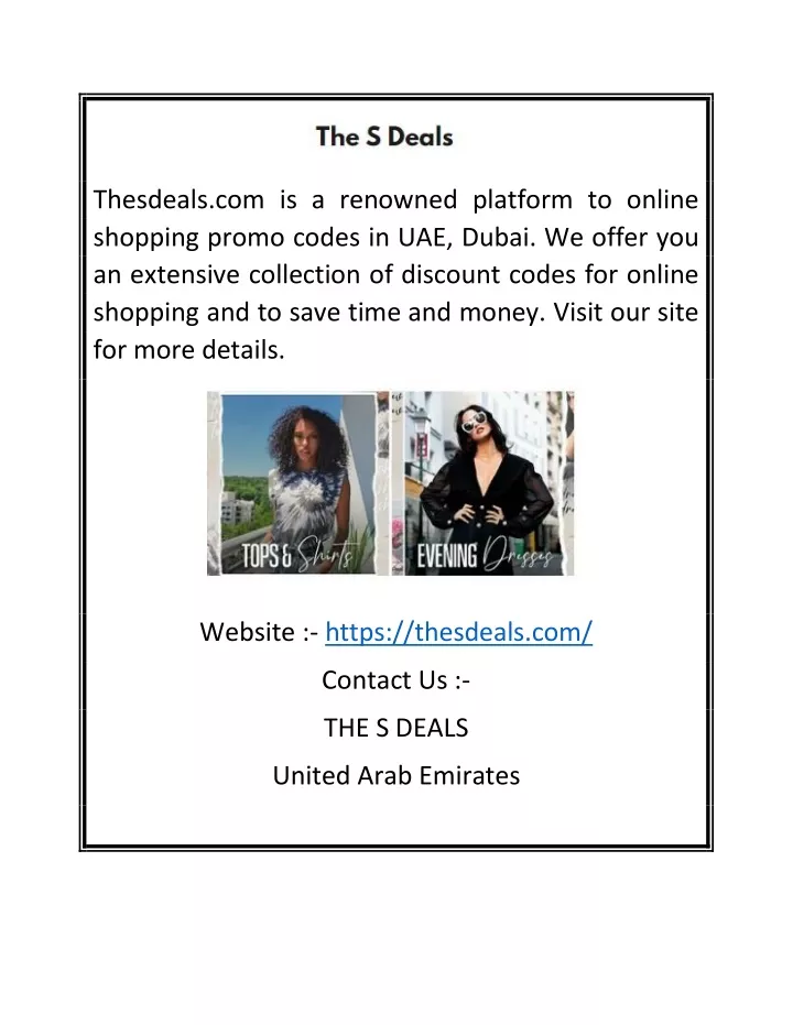thesdeals com is a renowned platform to online