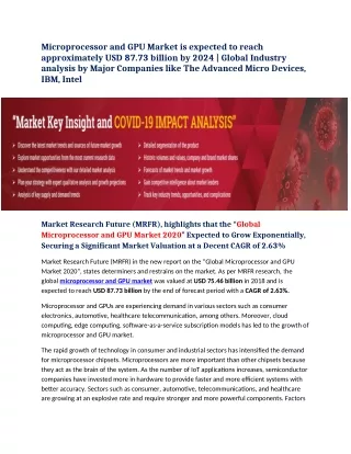 microprocessor and gpu market is expected