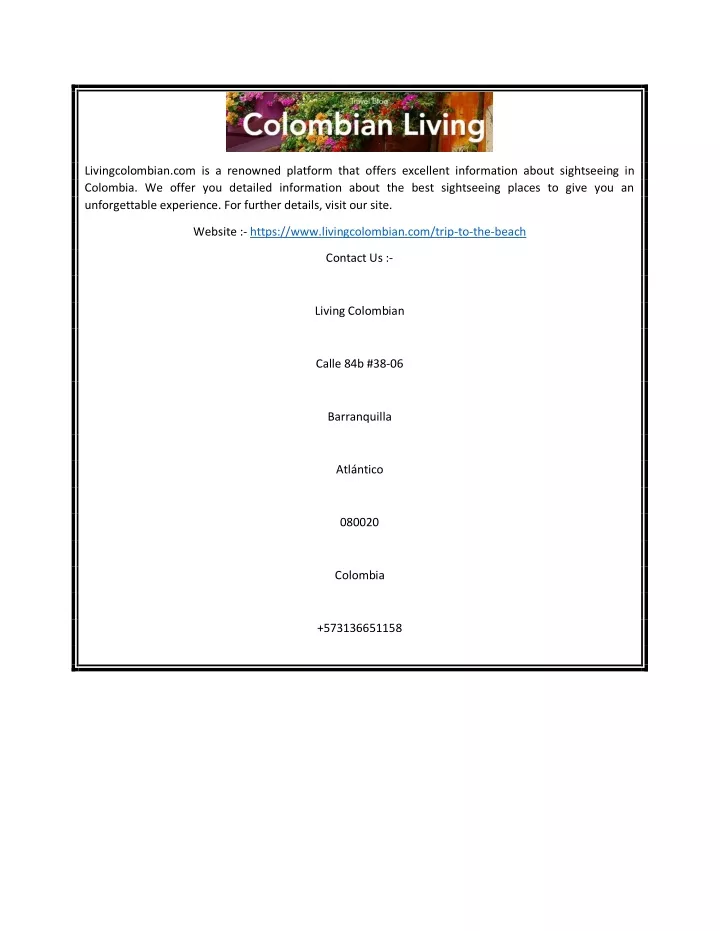 livingcolombian com is a renowned platform that