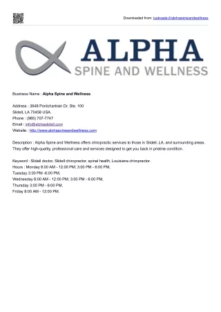Alpha Spine and Wellness