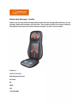 shiatsu back massager snailax