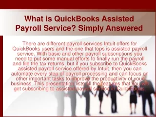 What is QuickBooks Assisted Payroll Service? Simply Answered