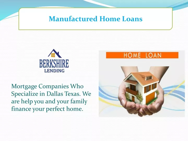 manufactured home loans