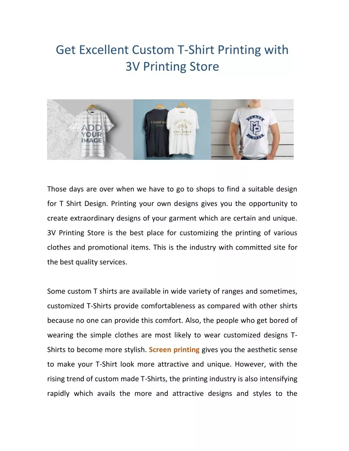 get excellent custom t shirt printing with