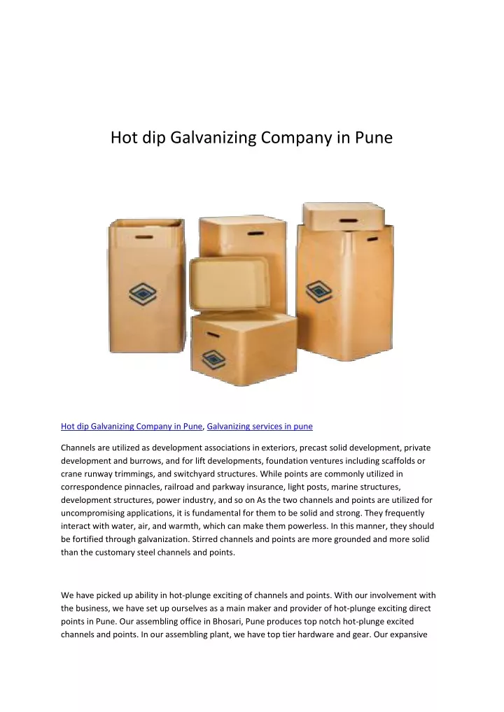hot dip galvanizing company in pune