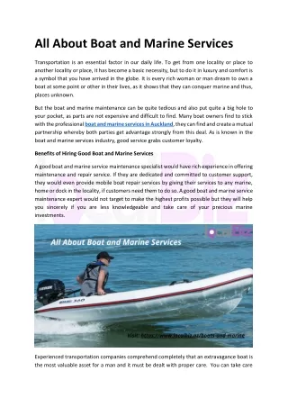 all about boat and marine services