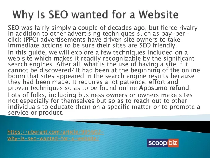 why is seo wanted for a website