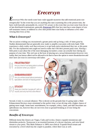 Erecerxyn| Side Effects | Reviews  | Benfits | Ingredients.