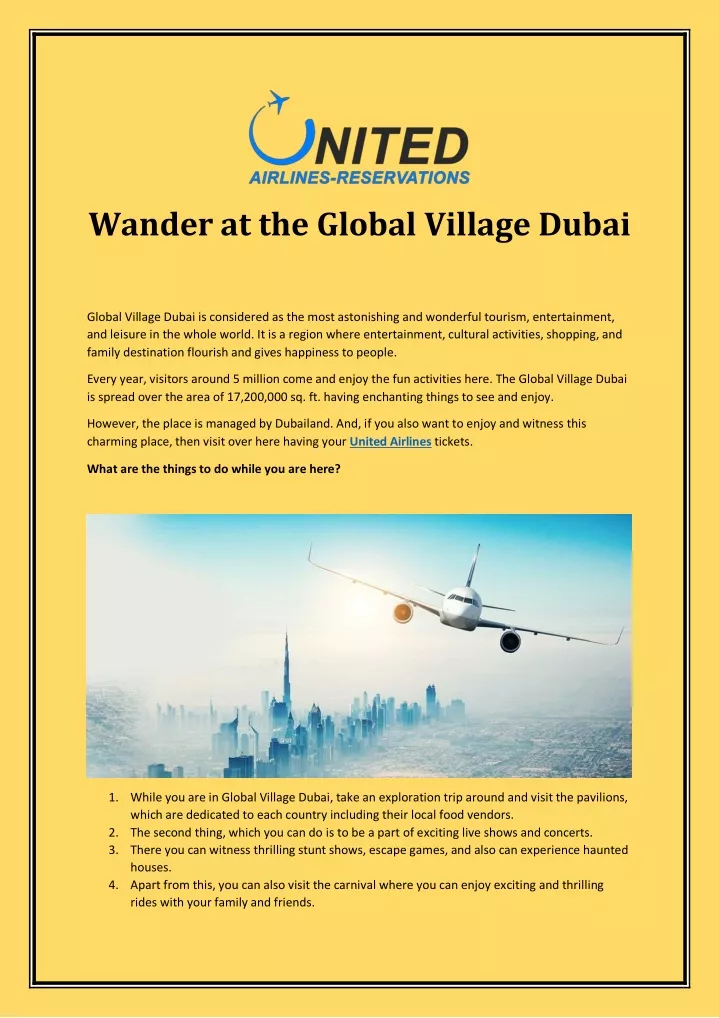 wander at the global village dubai
