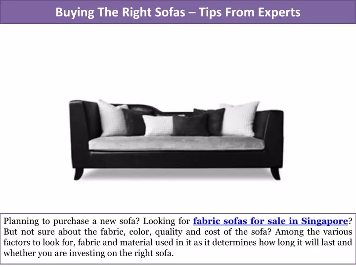 buying the right sofas tips from experts