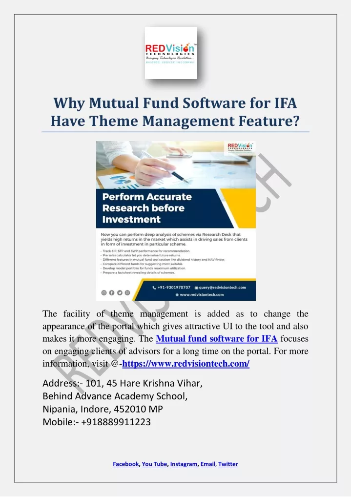 why mutual fund software for ifa have theme