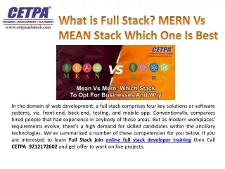 what is full stack mern vs mean stack which