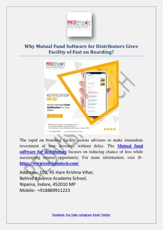 why mutual fund software for distributors gives