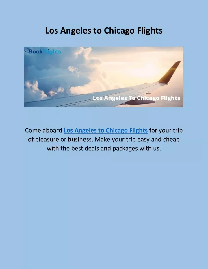 los angeles to chicago flights