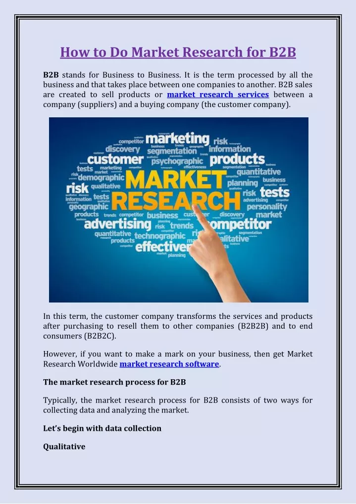 how to do market research for b2b