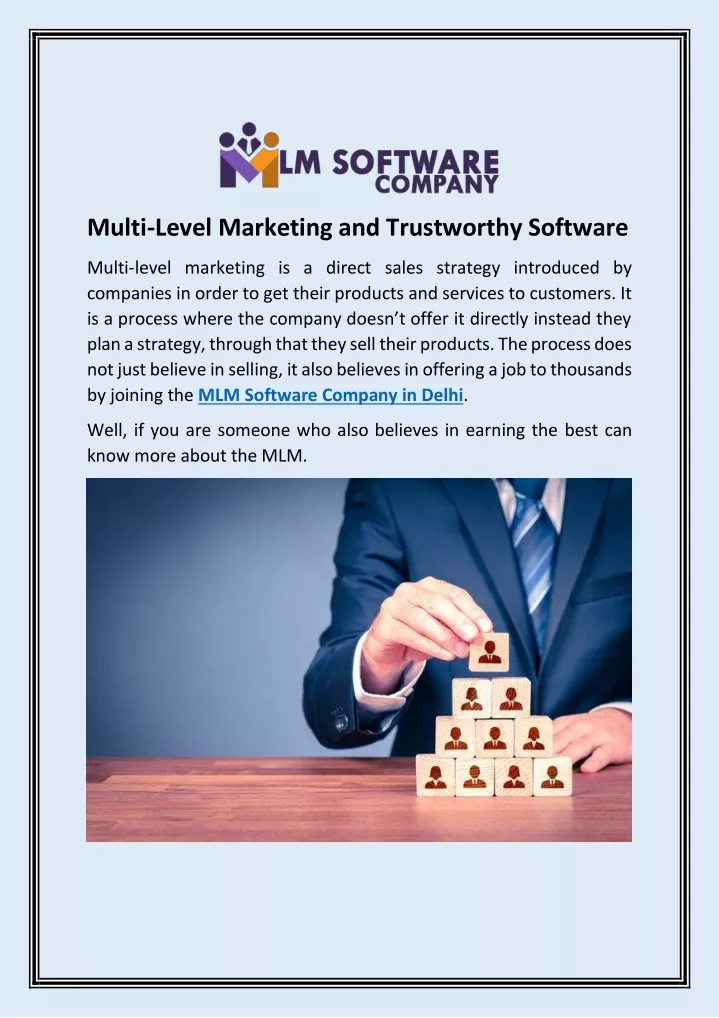 multi level marketing and trustworthy software