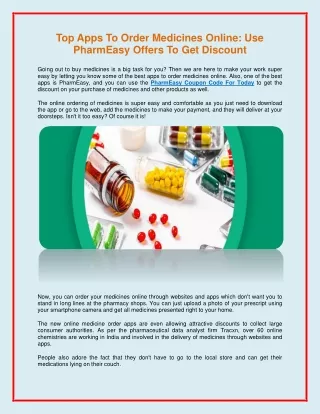 Top Apps To Order Medicines Online: Use PharmEasy Offers To Get Discount