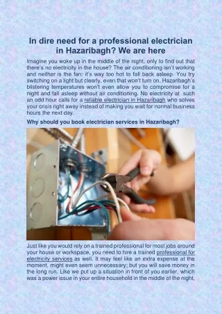 Book Electricians in Hazaribagh