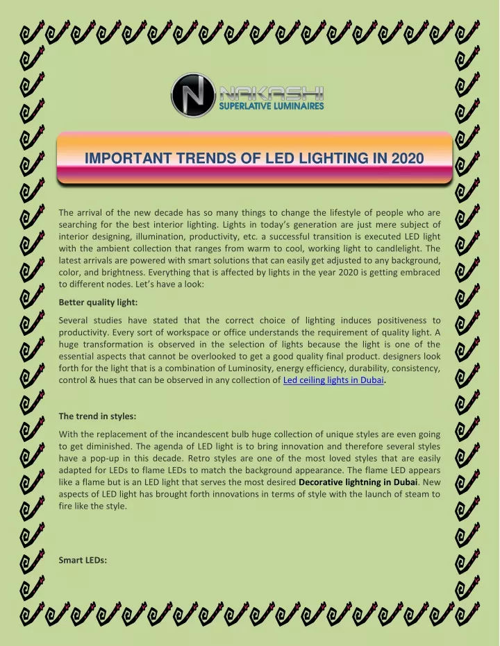 important trends of led lighting in 2020
