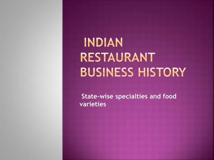 indian restaurant business history