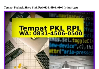 Tempat Praktek Siswa Smk Rpl 0831•4506•0500{WA}