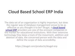 cloud based school erp india