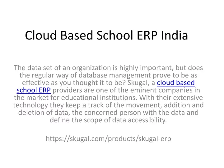 cloud based school erp india